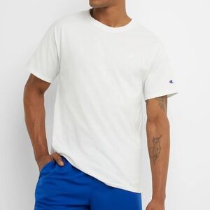 Champion white classic tshirt with white stitch logo